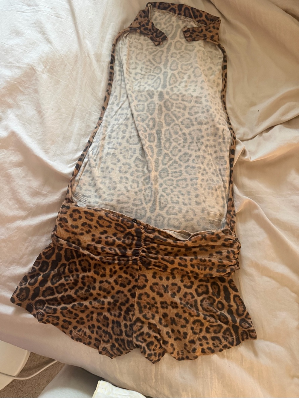 I.AM.GIA Leopard-Print Halter Sleep Romper in Brown